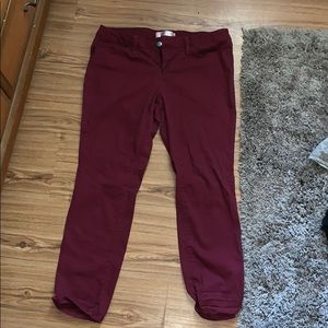 Maroon skinny jeans